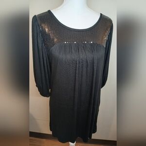 Casting Black Sequin Tunic Top – Size 2 (Medium) NWT